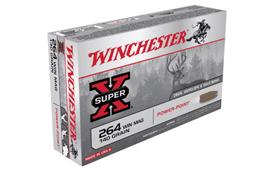 Winchester Ammunition Super-X, 264 WIN, 140 Grain, Power Point, 20 Round Box X2642