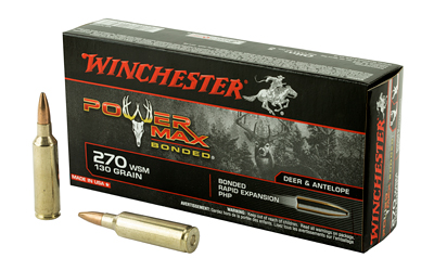 Winchester Ammunition Power Max Bonded, 270 WSM, 130 Grain, Bonded Protected Hollow Point, 20 Round Box X270SBP