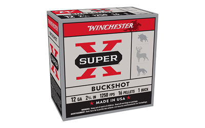 Winchester Ammunition Super-X, 12 Gauge, 2.75", 1 Buck, Buckshot, 25 Round Box XB121VP25