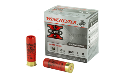 Winchester Ammunition Super-X, 16 Gauge, 2.75", Game Load, #8, 1oz, Shotshell, 25 Round Box XU168