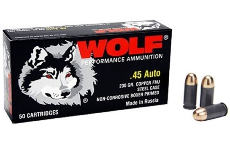 Wolf 45 auto 230gr full metal jacket 50/box