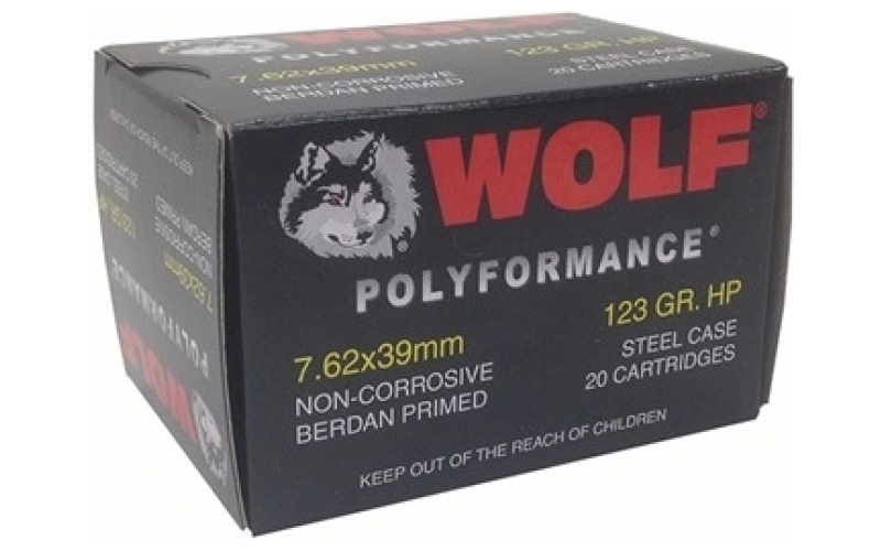 Wolf 7.62x39mm 123gr hollow point 20/box
