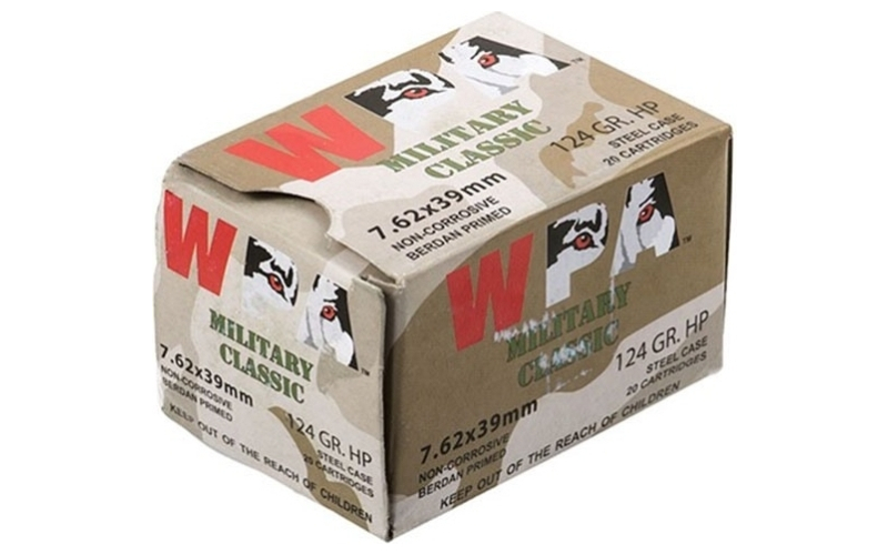 Wolf 7.62x39mm 124gr hollow point 20/box